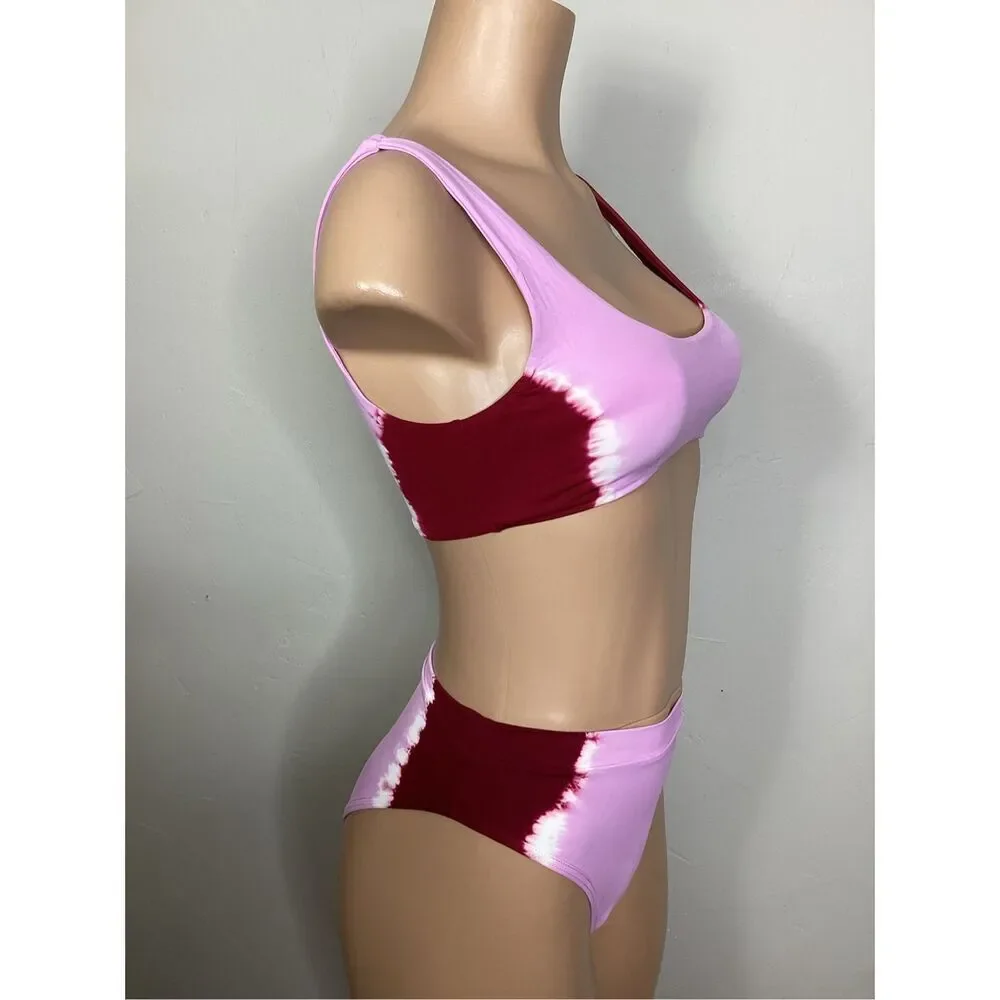 New. L*SPACE pink tie dye bikini. Retails $220. Small